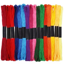 Embroidery Floss 16 Skeins 8.7 Yard Rainbow Colors Friendship Bracelet String Cross Stitch Threads for Jewelry Making Bracelet Stitching Thread Floss Bracelets Making Yarn