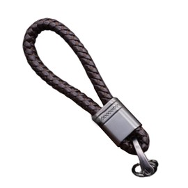 PIENSE Men's Car Key Holder, Motorcycle, Smart Key, Carabiner, Key Hook, D-Ring, Keys, Home, Metal Fittings, Dark Brown A