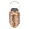LED Solar Lantern Waterproof Hanging Metal Lamps Small Hexagonal Lantern