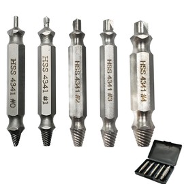 Double head 5PCS screw extractor set, multifunctional bolt extractor set for damaged or stripped screws, tools for men with grub screws, screw remover and extractor bit set easy out bolt extractor set