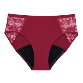 Thinx Ultra-Soft Period Underwear, Brief-Style Leakproof Underwear for Women, Holds Up to 12 Regular Tampons, FSA HSA Approved Period Panties, Reusable, Comfortable, & Flexible, Spicy with Lace, 2X