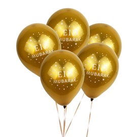10 pcsGold Eid Mubarak printed balloons