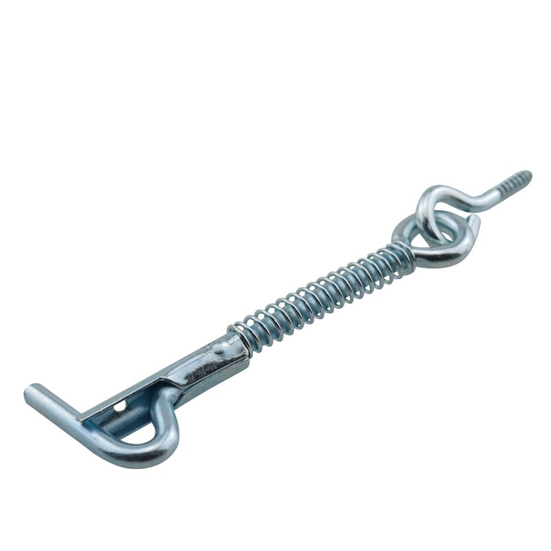 DGHAOP 6pcs Zinc-Plated Iron Spring Hook and Eye Safety Latch