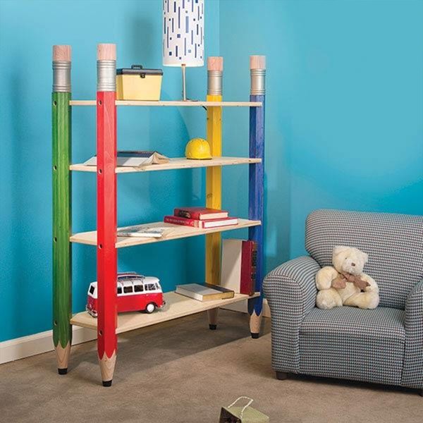 Woodworking Paper Plan for Pencil-Post Bookshelf