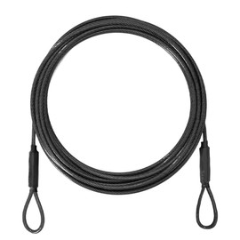 3.3mm (1/8 Inch) Outdoor Travel Security Cable-10ft Luggage Lock Safety Wire Flexible Steel Wire Rope with Double Loop Safety for Luggage, Bike, Lock (Black, 10ft-(1Pack)