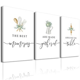 BZSPNJM Dining Room Wall Art Decor - Kitchen Wall Decor Memories Around the Table Farmhouse Wall Decor Dining Room Decor Prints Signs 12x16”Framed (Green 02)