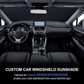 KMF Windshield Sun Shade for Lexus NX300h/NX300/NX200t Accessories 2015-2021 Sunshade Foldable Custom Fit Lexus NX Windshield Sun Visor Protector Block UV Rays