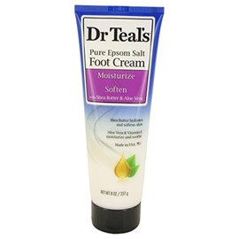 Dr Teals Pure Epsom Salt Foot Cream by Dr Teals Pure Epsom Salt Foot Cream with Shea Butter  Aloe Vera  Vitamin E 8 oz for Women                      