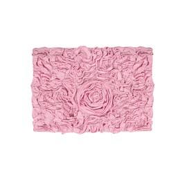 Home Weavers Bell Flower Collection Absorbent Cotton, Soft Rug, Machine wash Dry, 17"x24", Pink