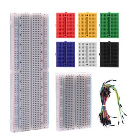 AYWHP 6 x Mini Breadboard Kit 170 Points (6 Colours) + 1 x Breadboard 400 Points + 1 x Breadboard 830 Points Solderless + 65 Flexible Breadboard Breadboard Electronics Compatible with Arduino, DIY