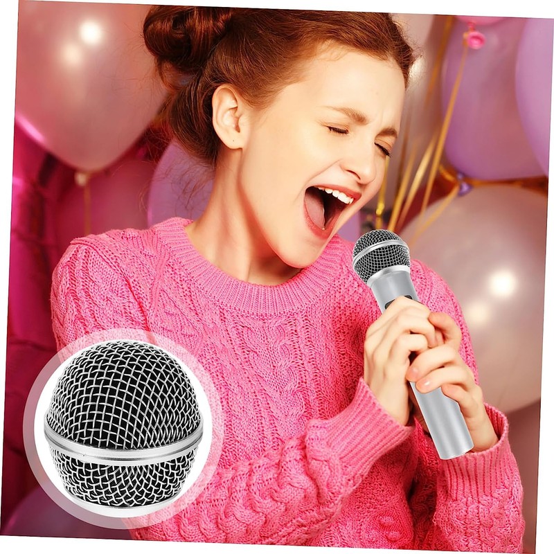 4 Pieces Metal Microphone Mesh Heads, Microphone Metal Head with