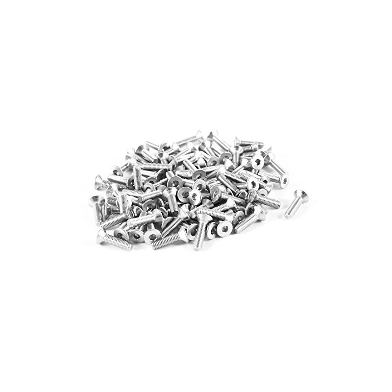 sourcing map 100pcs 304HC Stainless Steel Hex Countersunk Flat Bolts