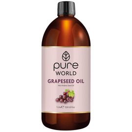 Pure World Pure World Natural Grapeseed Oil 100% Pure and Undiluted. 1 Litre Premium Italian Quality Grapeseed Oil