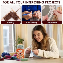 Yarn Bowls for Crocheting Knitting Cat Butt Yarn Bowls with Holes for DIY Knitting Crocheting (with 5PCS Knitting Needles) (3)