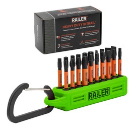 Railer 20pc Screwdriver Bit Set - Premium S2 Steel 2" Phillips, Robertson Square, Torx & Flat Head Impact Driver Bit Set With A Storage Bit Holder & Carabiner
