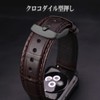 ANNEFIT Genuine Leather Watch Strap, Crocodile-Embossed Watch Band, Quick Release