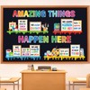 Qilery Bookshelf Bulletin Board Set Motivational Classroom Decor Reading Library Bulletin Board Set Inspirational Cutout for Back to School Classroom Decoration (Amazing Thing Happen Here)