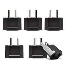 Ceptics Australia, China Plug Adapter Socket - USA to Chinese, New Zealand 2 Pin Type I Adaptor Power Wall Adapter, Argentina, Round to Angled Flat Pin Converter - 6 Pack (6)