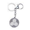 Key Ring Bag Jewellery Medallion Symbol Triskel Stainless Steel Silver