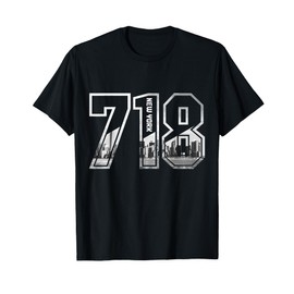 New York City 718 Area Code Pride NY Brooklyn Queens Vintage T-Shirt
