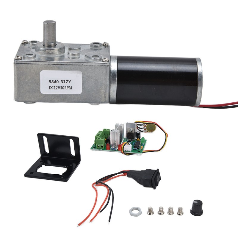 DC12V Geared Motor Turbo Worm Speed Reduction Machinery Accessories with