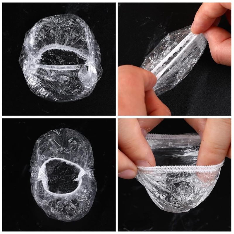100 Pcs Clear Earmuffs - Waterproof Plastic Ear Covers for