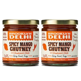 Brooklyn Delhi Spicy Mango Chutney | Made with Ripe Mangos, Fresh Ginger, and Heirloom Kashmiri Chili Peppers | Vegan, Nothing Artificial (Pack of 2)