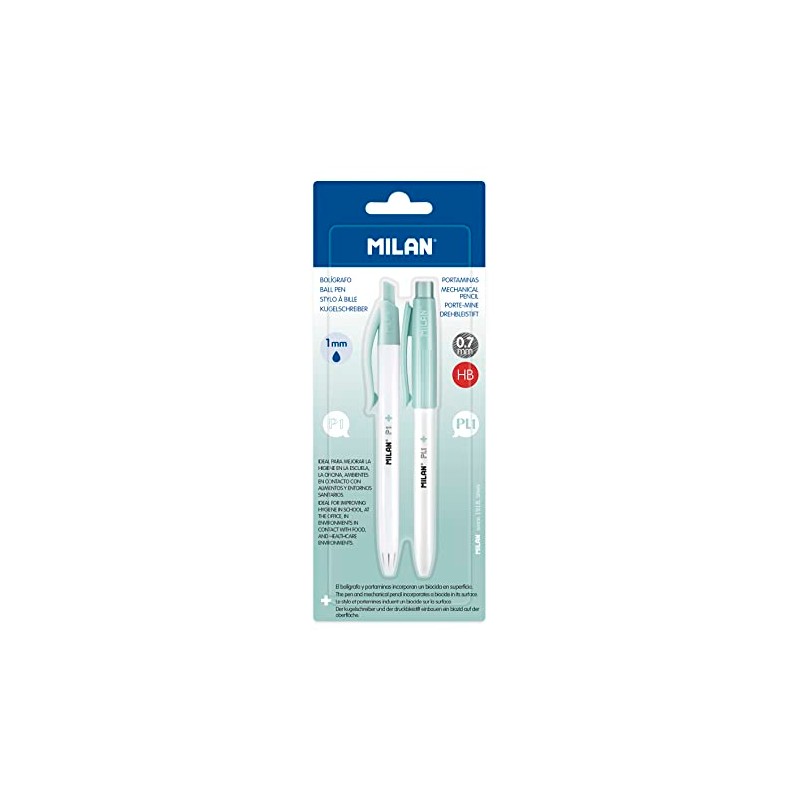 Milan BWM10447IBG Ballpoint Pen Blue + 1 Mechanical Pencil PL1