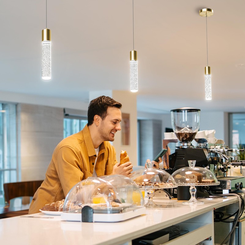 Esfos Pendant Lights Kitchen Island 3 Pack, 6500K Modern Kitchen