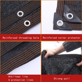 10 x 20 FT Black Shade Cloth with Grommets, 40% Garden Shade Mesh Tarpfor Plants Greenhouse Garage Pools