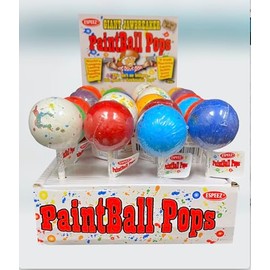 PKM Candies - Espeez Candy Paintball Pops Giant Jawbreaker Lollipops - 24 count display Individually Wrapped (24)