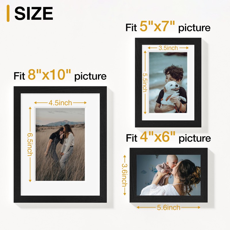 Vittanly 12 Pack Picture Frames Collage Wall Decor for Mounting