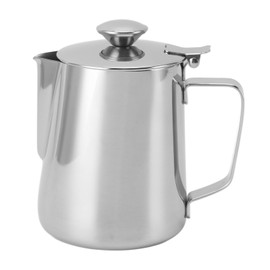 Milk Frothing Cup Thickened Stainless Steel Comfortable Handle Coffee Steaming Pitcher with Lid 2000ml