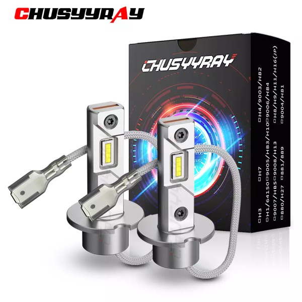 CHUSYYRAY 2Pcs H3 LED Fog Light Bulb Conversion Kit Super