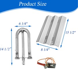 Cmanzhi S90351 (3-Pack) S12461 (3-Pack) 16GA Stainless Steel Heat Plate Burner and Electrode Replacement for American Outdoor Grill 30NB, 30PC AOG Grill Parts