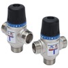 Thermostatic Mixing Valve, Threaded Tee Brass Mixing Valve 35-60℃ 95-140℉)