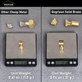 QOGRISUN 2-Pack Acrylic Cabinet Pulls with Brass Base, Gold Modern Drawer Handles, 7-9/16-inch Hole Center for Kitchen, Dresser Drawer Clear Glass Crystal Pulls, 10.2-inch Total Length