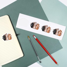 4 x Small 50mm 'Singing Cat Trio' Permanent Sticker Decals for Cars/Windows/Bins/Walls etc (DW00122260)