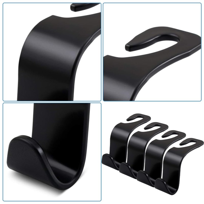 Car Storage Hooks 4 Pieces, Car Plastic Hooks Back Seat