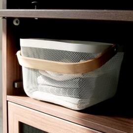 Mesh net basket interior square multipurpose iron White