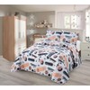 Kids Zone Collection Quilt Bedspread Set Kids/Teens Skateboard Print Bedding