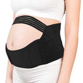 Yooumoga Pregnancy Support Maternity Belt, Maternity Belly Bands, Pregnancy Back Support, Waist Back Abdomen Band, Breathable & Adjustable Belly Band for Pregnant Women (XX-Large, Black)