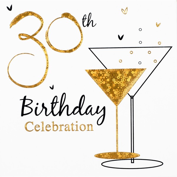 Invitation Happy Birthday 30th Foil 6 Pack with Envelopes