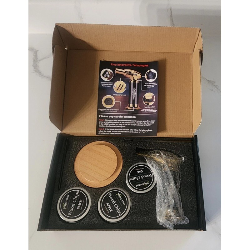 YIWINWY Cocktail Smoker Kit with 6 Flavor Wood Chips &