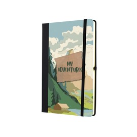 'My Adventures' A5 Sized Lined Paper Scrapbook - Travel Writing Idea for Friends & Family (note-ha23-myadventuremount)