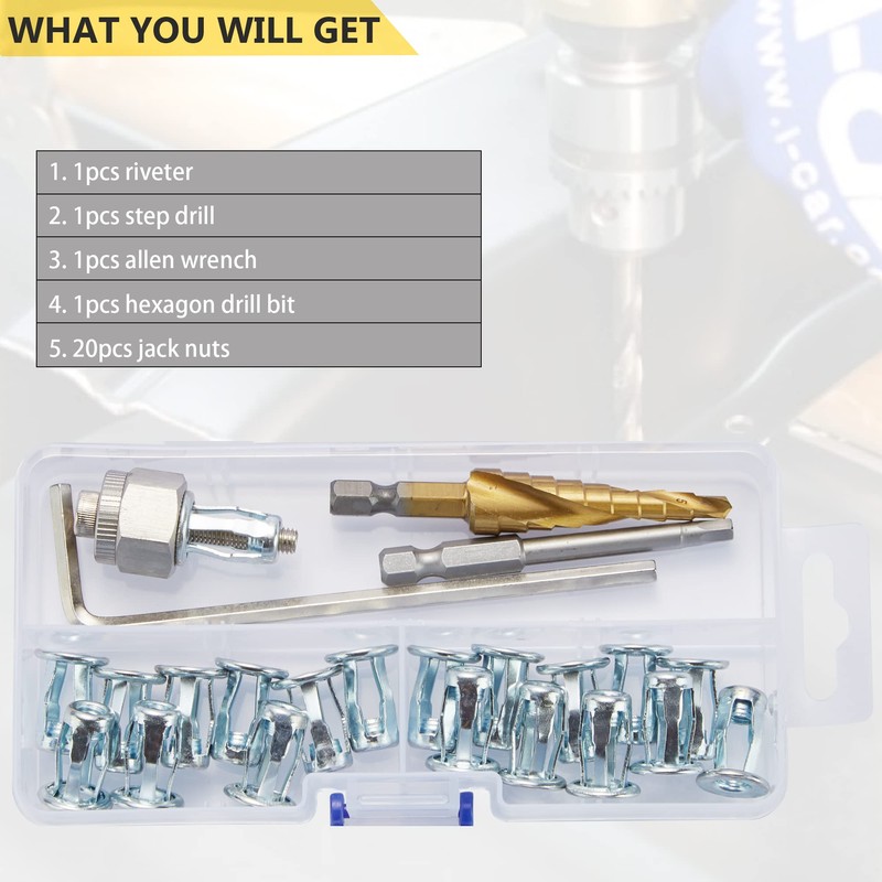 M5 Jack Nut with Installation Tool Kit Threaded Insert Petal