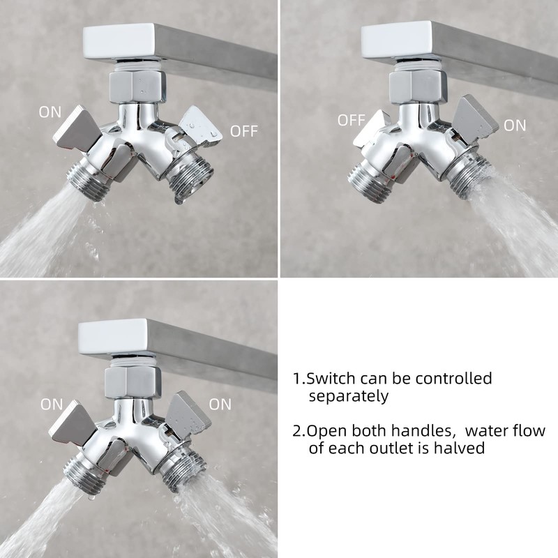 Tecmolog Brass Shower Splitter 2 Way Shower Arm Diverter with