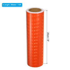 PATIKIL Reflective Tape, 8 Inch x 10 Ft Waterproof High Visibility Warning Safety Adhesive Tape Outdoor Reflector for Cars Trucks, Orange
