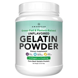 Premium Gelatin Powder Grass-Fed Beef Collagen Protein Supplement Unflavored for Healthy Skin Hair Nails & Gut Support Paleo-Friendly Non-GMO