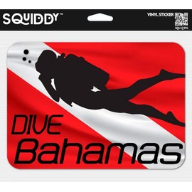Squiddy Dive Bahamas - Vinyl Sticker for Car, Laptop, Notebook (5" Wide)